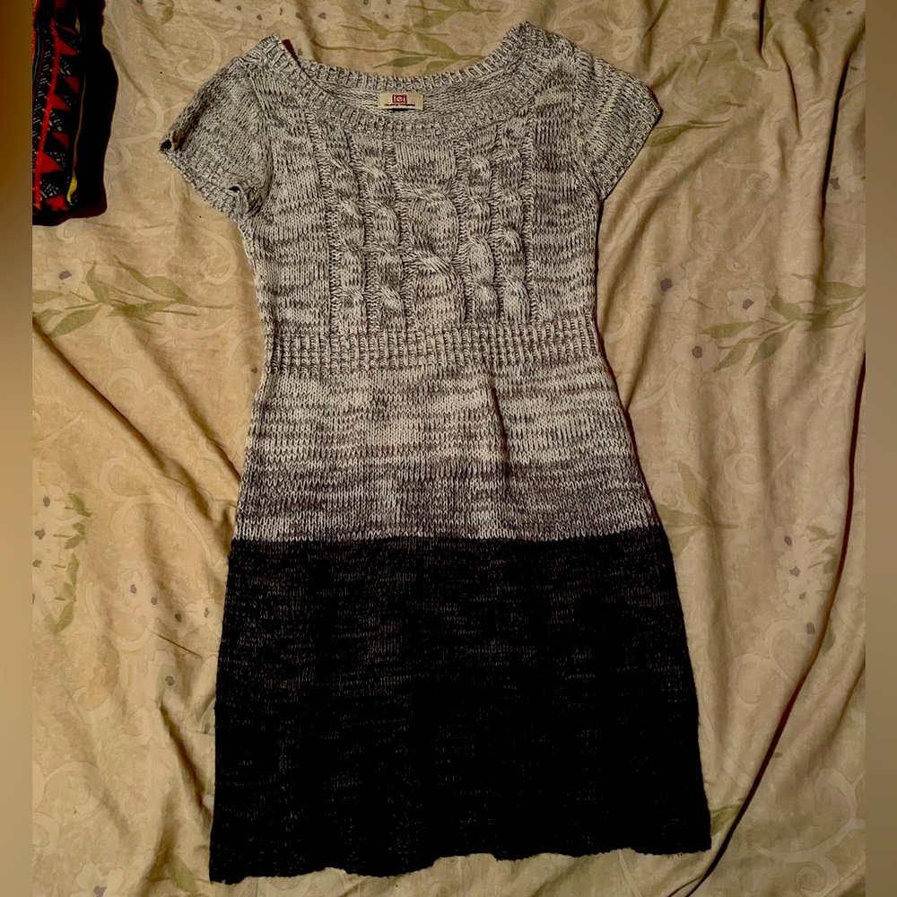 LEI Junior Sweater Dress, grey ombré, SIZE: S